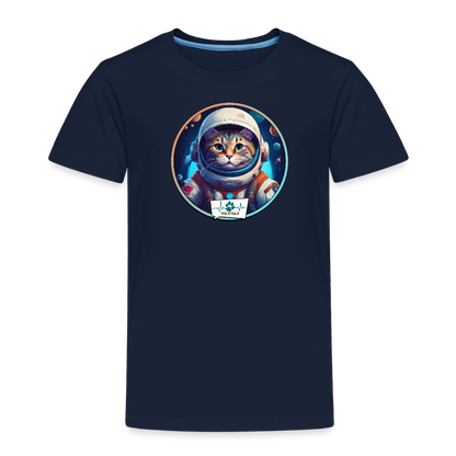 Kinder T-Shirt mit Katzen-Motiv (Premium) - Navy