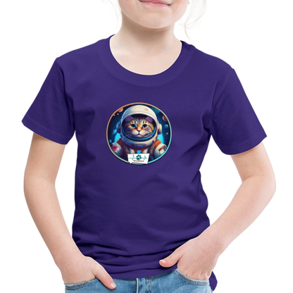 Kinder T-Shirt mit Katzen-Motiv (Premium) - Lila