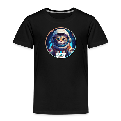Kinder T-Shirt mit Katzen-Motiv (Premium) - Schwarz