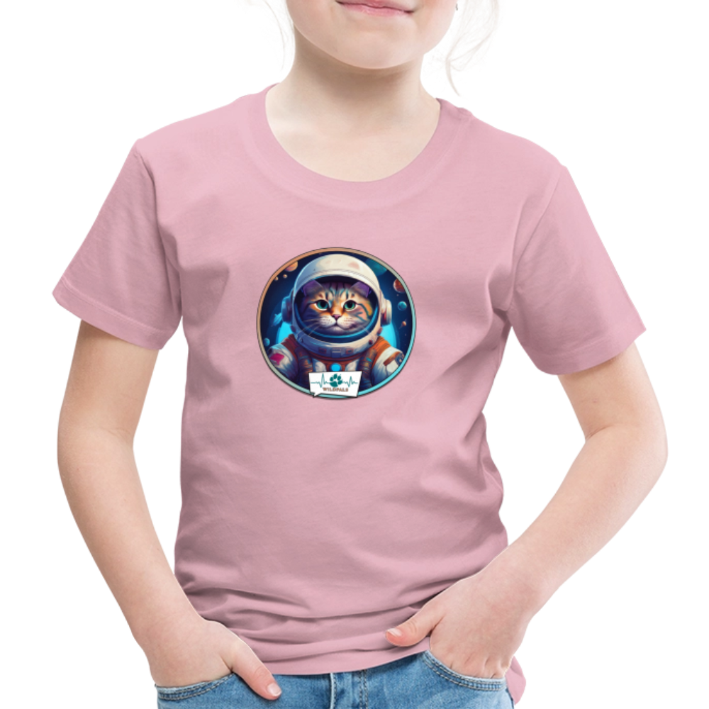 Kinder T-Shirt mit Katzen-Motiv (Premium) - Hellrosa