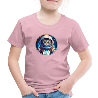 Kinder T-Shirt mit Katzen-Motiv (Premium) - Hellrosa
