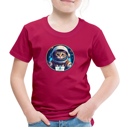 Kinder T-Shirt mit Katzen-Motiv (Premium) - dunkles Pink