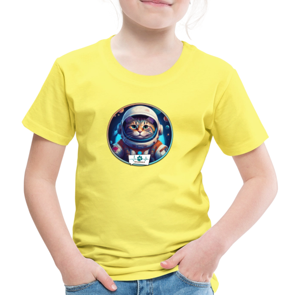 Kinder T-Shirt mit Katzen-Motiv (Premium) - Gelb