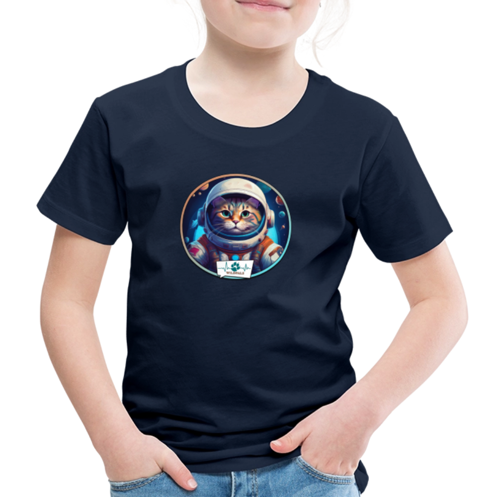 Kinder T-Shirt mit Katzen-Motiv (Premium) - Navy