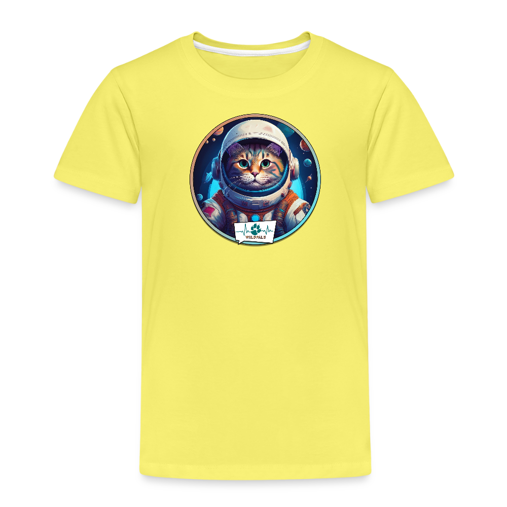 Kinder T-Shirt mit Katzen-Motiv (Premium) - Gelb