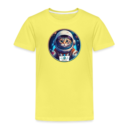 Kinder T-Shirt mit Katzen-Motiv (Premium) - Gelb