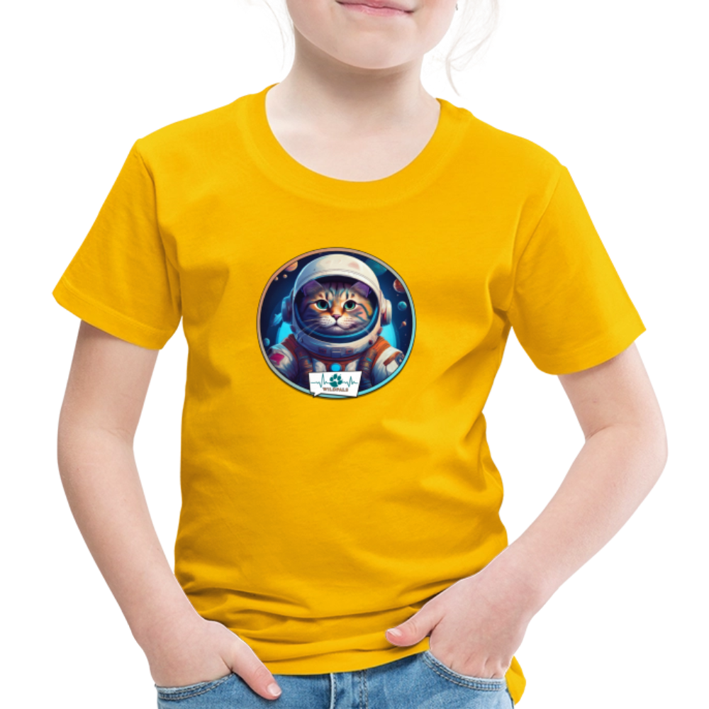 Kinder T-Shirt mit Katzen-Motiv (Premium) - Sonnengelb