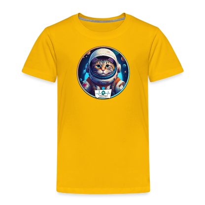 Kinder T-Shirt mit Katzen-Motiv (Premium) - Sonnengelb
