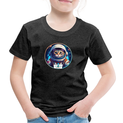 Kinder T-Shirt mit Katzen-Motiv (Premium) - Anthrazit