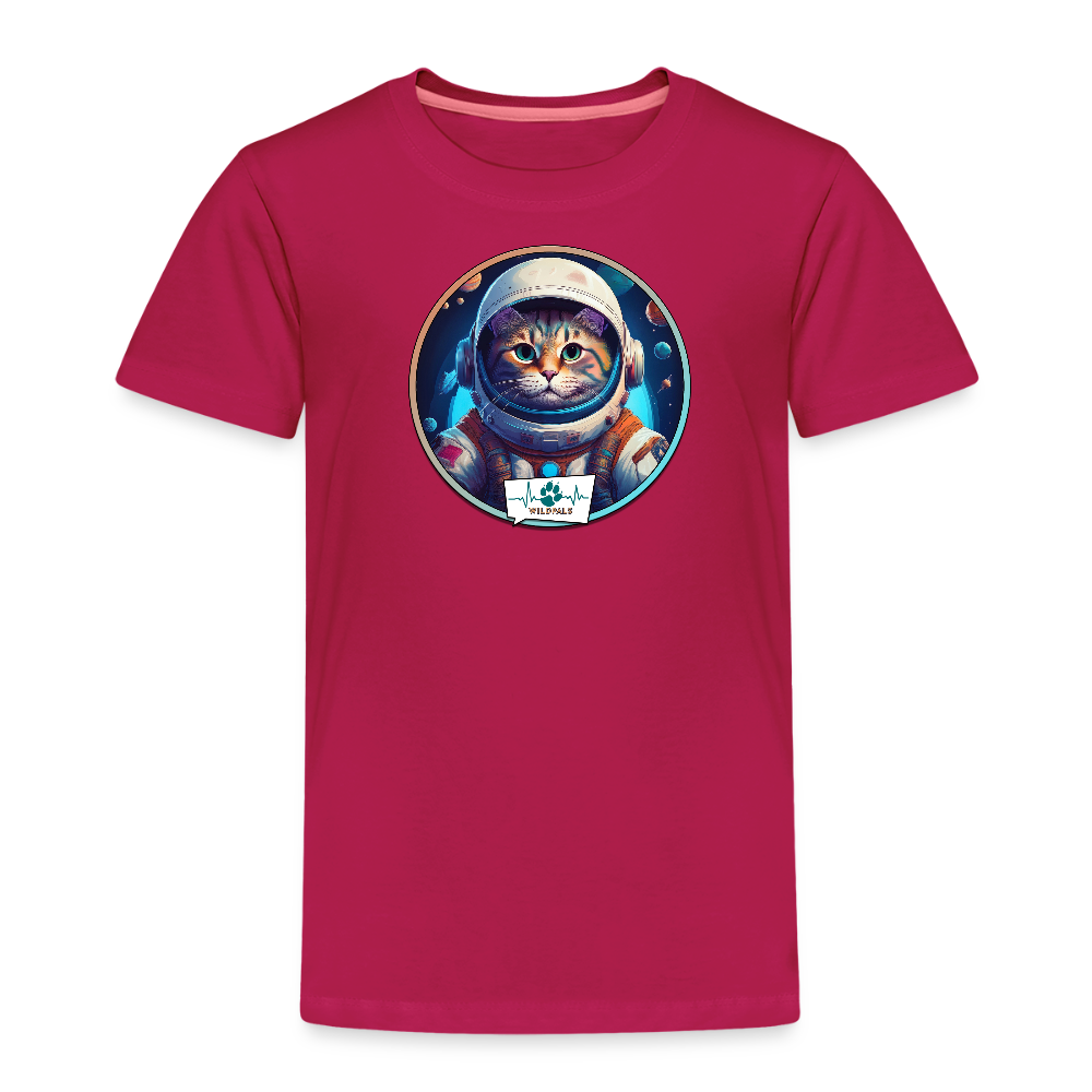 Kinder T-Shirt mit Katzen-Motiv (Premium) - dunkles Pink