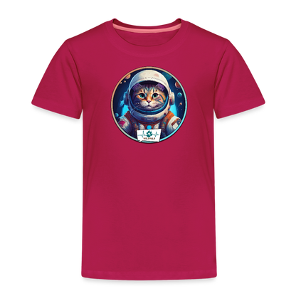 Kinder T-Shirt mit Katzen-Motiv (Premium) - dunkles Pink