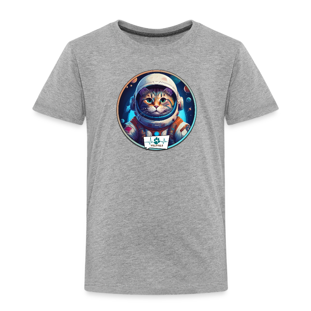 Kinder T-Shirt mit Katzen-Motiv (Premium) - Grau meliert