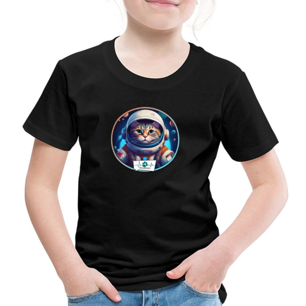 Kinder T-Shirt mit Katzen-Motiv (Premium) - Schwarz