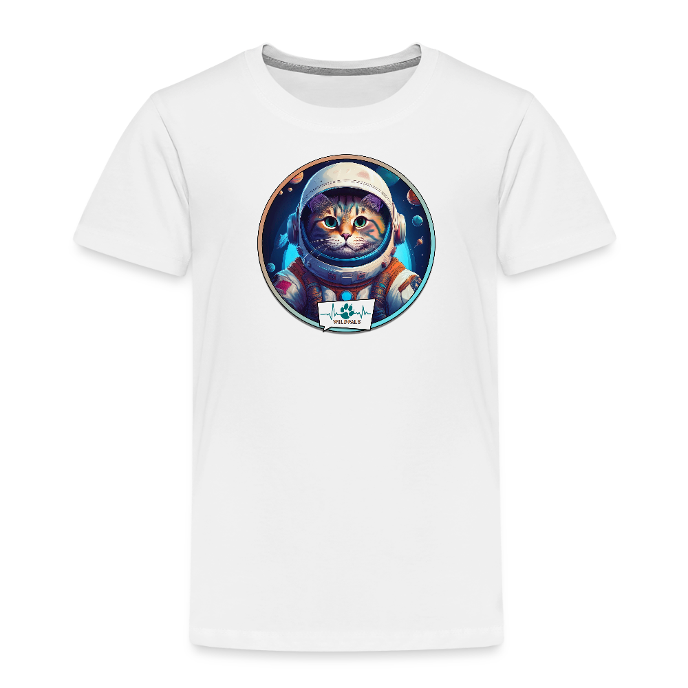 Kinder T-Shirt mit Katzen-Motiv (Premium) - Weiß