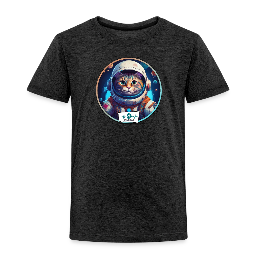 Kinder T-Shirt mit Katzen-Motiv (Premium) - Anthrazit