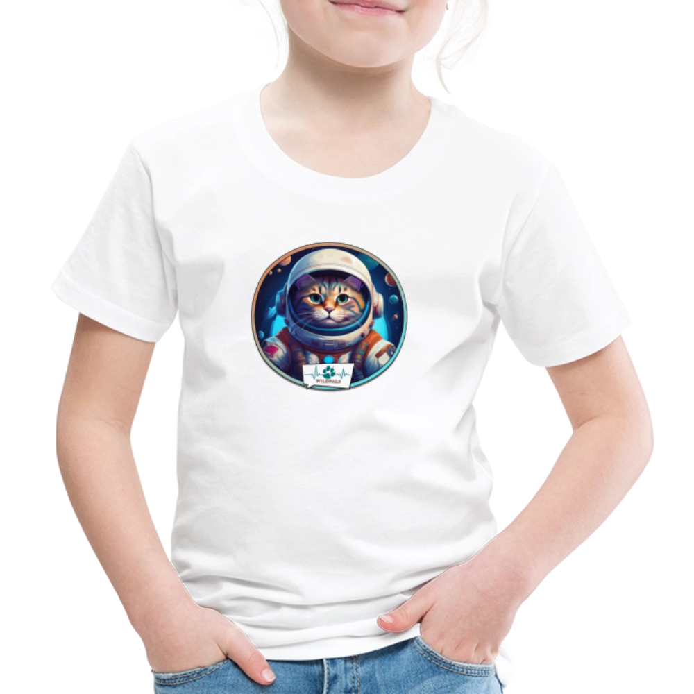 Kinder T-Shirt mit Katzen-Motiv (Premium) - Weiß