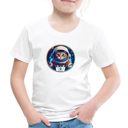 Kinder T-Shirt mit Katzen-Motiv (Premium) - Weiß